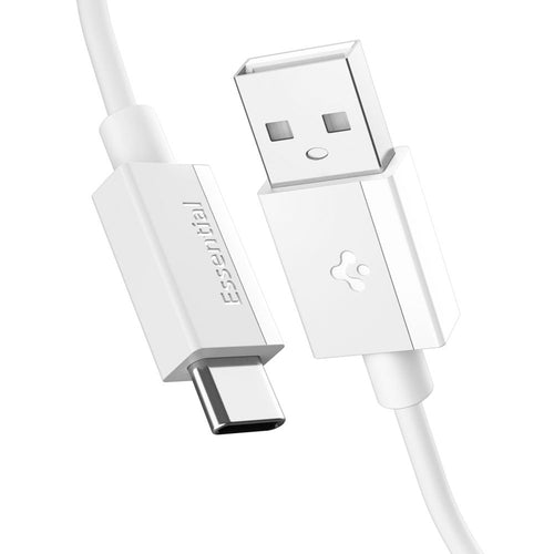 Cablu Spigen de date Essential EB6010AC (ACA08715), Incarcare rapida, USB to Type-C, 60W, 480Mbps, 1m, alb