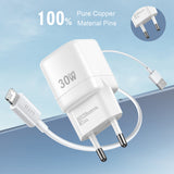 Incarcator retea Lito (LC11), Type-C Output, PD30W, GaN, Real Time Protection, EU Plug, alb