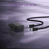 Incarcator retea Lito (LC17T), cu Type-C Cable Inluded, Type-C Output, PD30W, GaN, PC Fireproof, EU Plug, negru