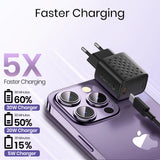 Incarcator retea Lito (LC17L), cu Lightning Cable Included, Type-C Output, PD30W, GaN, PC Fireproof, EU Plug, negru