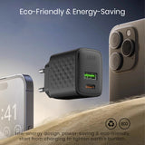 Incarcator retea Lito (LC15), Type-C, USB Output, PD20W, GaN, PC Fireproof, EU Plug, negru