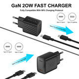 Incarcator retea Lito (LC13T), cu Type-C Cable Included, Type-C, PD20W, GaN, PC Fireproof, EU Plug, negru