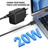 Incarcator retea Lito (LC13T), cu Type-C Cable Included, Type-C, PD20W, GaN, PC Fireproof, EU Plug, negru