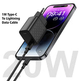 Incarcator retea Lito (LC13L), cu Lightning Cable Included, Type-C, PD20W, GaN, PC Fireproof, EU Plug, negru