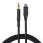 Adaptor, Lito Audio Cable La02 Type-C to Jack 3 5mm Zero Signal Loss Nylon Braided 1m Koff A3d2de, Negru
