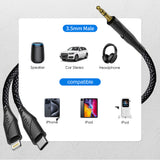 Adaptor, Lito Audio Cable La02 Type-C to Jack 3 5mm Zero Signal Loss Nylon Braided 1m Koff A3d2de, Negru