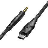 Adaptor, Lito Audio Cable La02 Type-C to Jack 3 5mm Zero Signal Loss Nylon Braided 1m Koff A3d2de, Negru