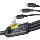 Cablu Baseus de date Silky (P10377705123-00), Incarcare rapida, USB to USB-C, Lightning, Micro-USB, 100W, 480Mbps, 1.5m, negru