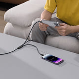 Cablu Baseus de date Silky (P10377705123-00), Incarcare rapida, USB to USB-C, Lightning, Micro-USB, 100W, 480Mbps, 1.5m, negru