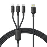 Cablu Baseus de date Silky (P10377705123-00), Incarcare rapida, USB to USB-C, Lightning, Micro-USB, 100W, 480Mbps, 1.5m, negru