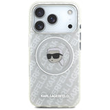 Husa pentru iPhone 17 Pro, Karl Lagerfeld IML Karl Head Logo MagSafe (KLHMP17LHMKBKHOG), gri