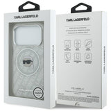 Husa pentru iPhone 17 Pro, Karl Lagerfeld IML Karl Head Logo MagSafe (KLHMP17LHMKBKHOG), gri