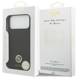 Husa pentru iPhone 17 Pro Max, Guess Silicone Logo Strass 4G MagSafe (GUHMP17XM4DGPK), negru
