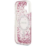 Husa pentru iPhone 17, Guess Resin Bottom Glitter MagSafe (GUHMP17SRGRGEP), roz