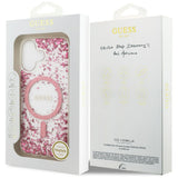 Husa pentru iPhone 17, Guess Resin Bottom Glitter MagSafe (GUHMP17SRGRGEP), roz