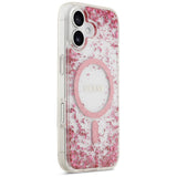 Husa pentru iPhone 17, Guess Resin Bottom Glitter MagSafe (GUHMP17SRGRGEP), roz