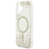 Husa pentru iPhone 17, Guess Resin Bottom Glitter MagSafe (GUHMP17SRGRGED), auriu