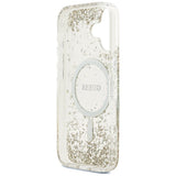 Husa pentru iPhone 17, Guess Resin Bottom Glitter MagSafe (GUHMP17SRGRGED), auriu