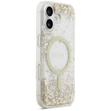 Husa pentru iPhone 17, Guess Resin Bottom Glitter MagSafe (GUHMP17SRGRGED), auriu
