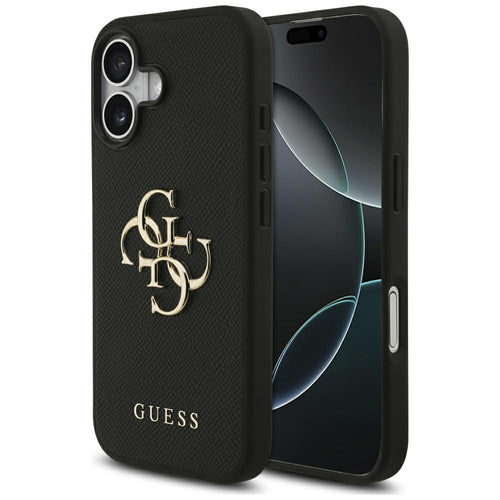 Husa pentru iPhone 17, Guess Hardcase 4G Grained Big and Classic Logo (GUHCP17SPGT4MBK), negru