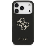 Husa pentru iPhone 17 Pro, Guess Hardcase 4G Grained Big and Classic Logo (GUHCP17LPGT4MBK), negru