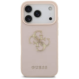 Husa pentru iPhone 17 Pro, Guess Hardcase 4G Grained Big and Classic Logo (GUHCP17LPGT4MBP), roz