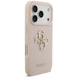 Husa pentru iPhone 17 Pro, Guess Hardcase 4G Grained Big and Classic Logo (GUHCP17LPGT4MBP), roz