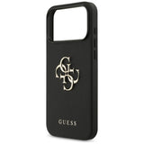 Husa pentru iPhone 17 Pro Max, Guess Hardcase 4G Grained Big and Classic Logo (GUHCP17XPGT4MBK), negru