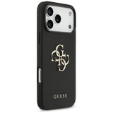 Husa pentru iPhone 17 Pro Max, Guess Hardcase 4G Grained Big and Classic Logo (GUHCP17XPGT4MBK), negru
