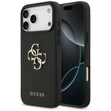 Husa pentru iPhone 17 Pro Max, Guess Hardcase 4G Grained Big and Classic Logo (GUHCP17XPGT4MBK), negru