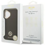 Husa pentru iPhone 17, Guess Grained Strass Logo MagSafe (GUHMP17SPGCRMDEW), maro
