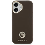 Husa pentru iPhone 17, Guess Grained Strass Logo MagSafe (GUHMP17SPGCRMDEW), maro
