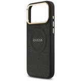 Husa pentru iPhone 17 Pro Max, Guess Peony Hot Stamp MagSafe (GUHMP17XPSAMSECK), negru