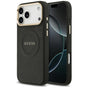 Husa pentru iPhone 17 Pro Max, Guess Peony Hot Stamp MagSafe (GUHMP17XPSAMSECK), negru