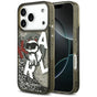 Husa pentru iPhone 17 Pro, Karl Lagerfeld Liquid Glitter Choupette Logo MagSafe (KLHMP17LLCHSCTDK), negru