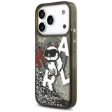 Husa pentru iPhone 17 Pro, Karl Lagerfeld Liquid Glitter Choupette Logo MagSafe (KLHMP17LLCHSCTDK), negru