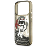 Husa pentru iPhone 17 Pro, Karl Lagerfeld Liquid Glitter Choupette Logo MagSafe (KLHMP17LLCHSCTDK), negru