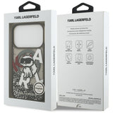 Husa pentru iPhone 17 Pro, Karl Lagerfeld Liquid Glitter Choupette Logo MagSafe (KLHMP17LLCHSCTDK), negru