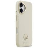 Husa pentru iPhone 17, Guess Grained Strass Logo MagSafe (GUHMP17SPGCRMDEE), bej