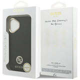Husa pentru iPhone 17, Guess Grained Strass Logo MagSafe (GUHMP17SPGCRMDEK), negru