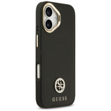 Husa pentru iPhone 17, Guess Grained Strass Logo MagSafe (GUHMP17SPGCRMDEK), negru