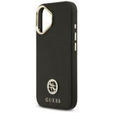 Husa pentru iPhone 17, Guess Grained Strass Logo MagSafe (GUHMP17SPGCRMDEK), negru