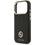 Husa pentru iPhone 17 Pro, Guess Grained Strass Logo MagSafe (GUHMP17LPGCRMDEK), negru