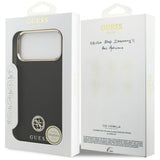 Husa pentru iPhone 17 Pro Max, Guess Grained Strass Logo MagSafe (GUHMP17XPGCRMDEK), negru
