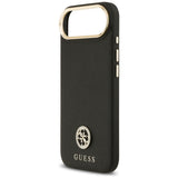 Husa pentru iPhone 17 Air, Guess Grained Strass Logo MagSafe (GUHMP17MPGCRMDEK), negru