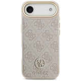 Husa pentru iPhone 17 Air, Guess Hardcase 4G Strass Logo MagSafe (GUHMP17MP4GRMDEP), roz