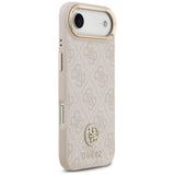 Husa pentru iPhone 17 Air, Guess Hardcase 4G Strass Logo MagSafe (GUHMP17MP4GRMDEP), roz