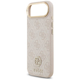 Husa pentru iPhone 17 Air, Guess Hardcase 4G Strass Logo MagSafe (GUHMP17MP4GRMDEP), roz