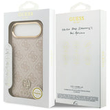 Husa pentru iPhone 17 Air, Guess Hardcase 4G Strass Logo MagSafe (GUHMP17MP4GRMDEP), roz