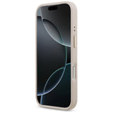 Husa pentru iPhone 17 Pro, Guess Grained Strass Logo MagSafe (GUHMP17LPGCRMDEP), roz